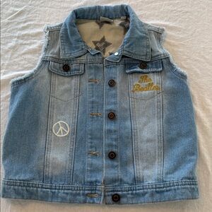 The Beatles Junk Food Brand Denim Vest youth size Large Paul Ringo John George